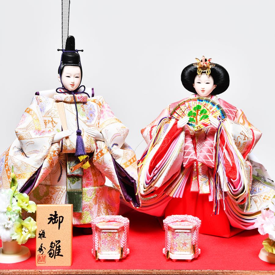 立雛ケース】【ひな人形】親王飾芥子親王立雛鴇色アクリルケース：桃華