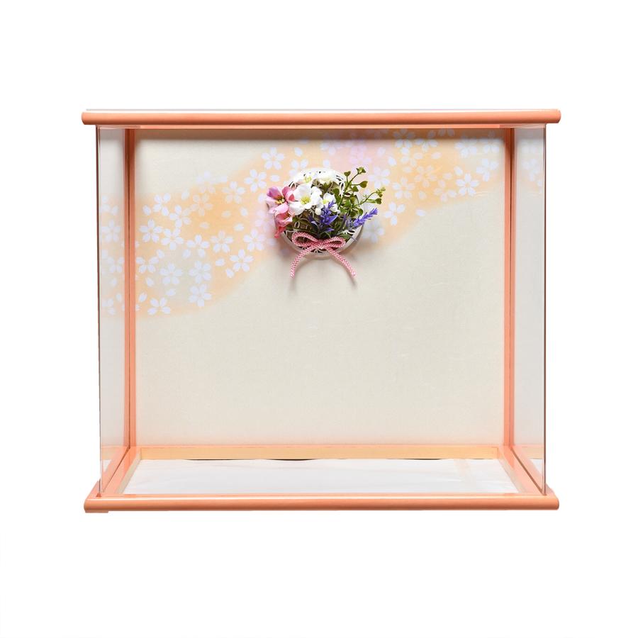 立雛ケース】【ひな人形】親王飾芥子親王立雛鴇色アクリルケース：桃華