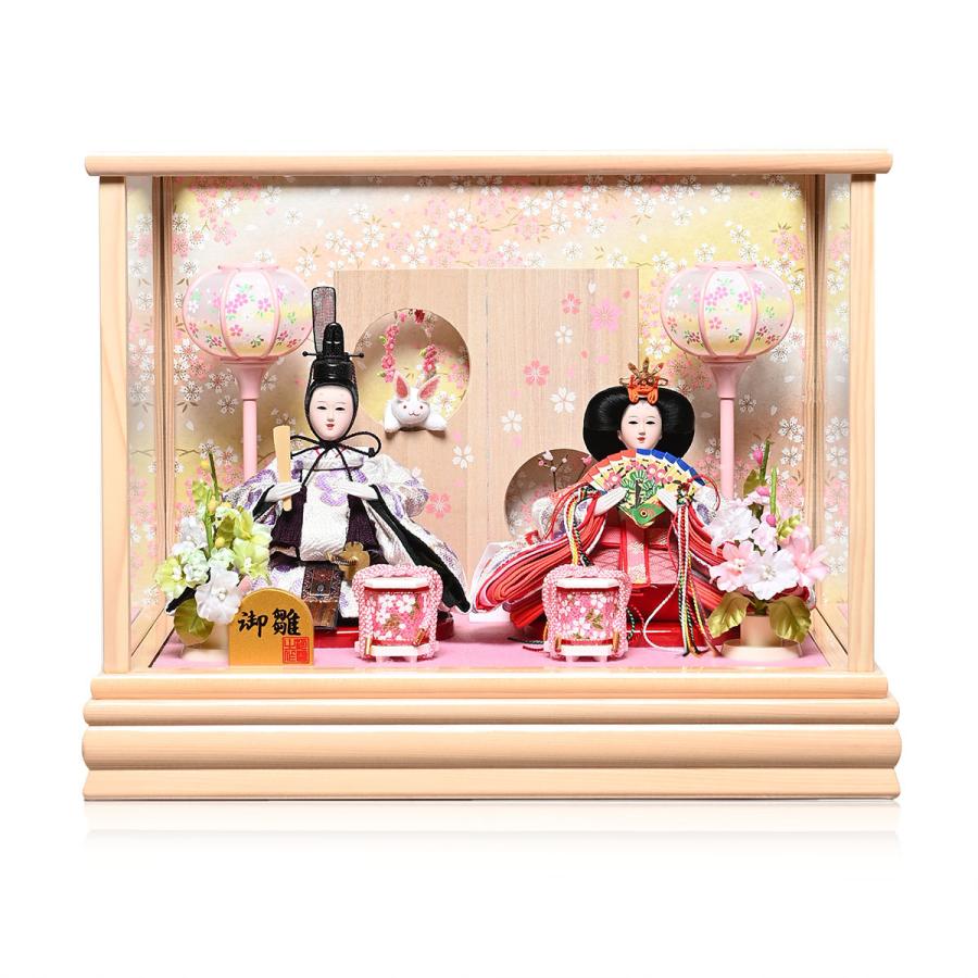 ひなケース】【モダン雛ケース】ひなケースうさぎとお雛さまケース《小