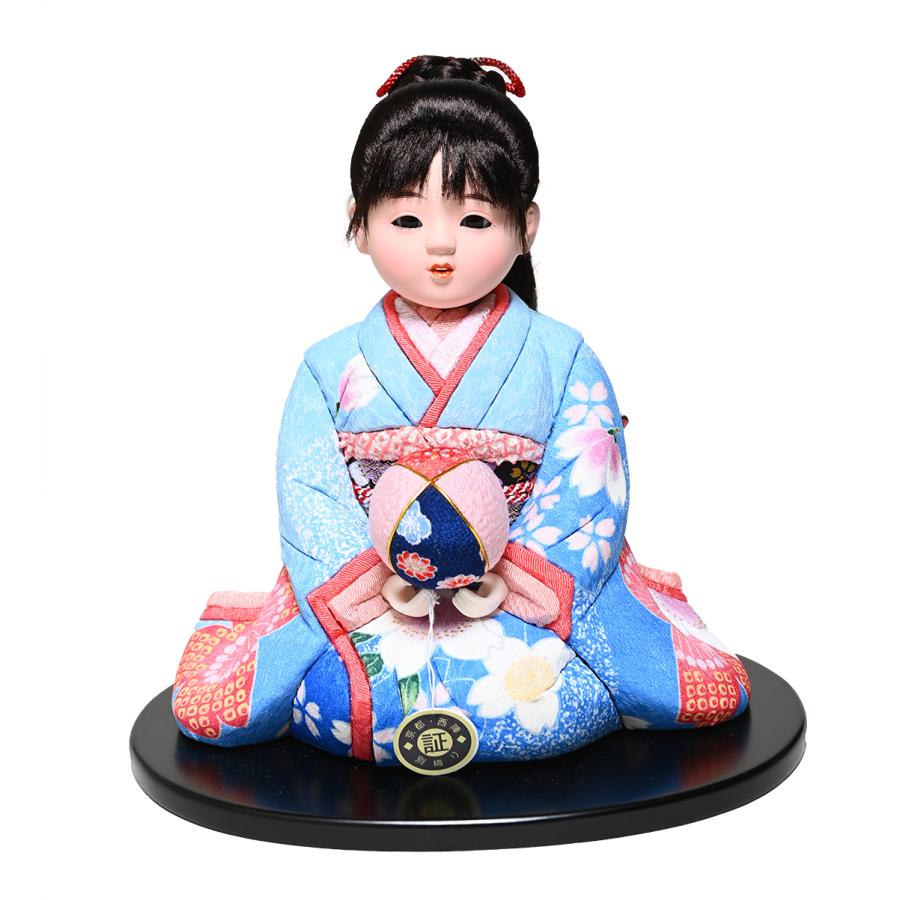 木目込市松】【市松人形】6号彩座り木目込市松人形：別織京友禅衣装 