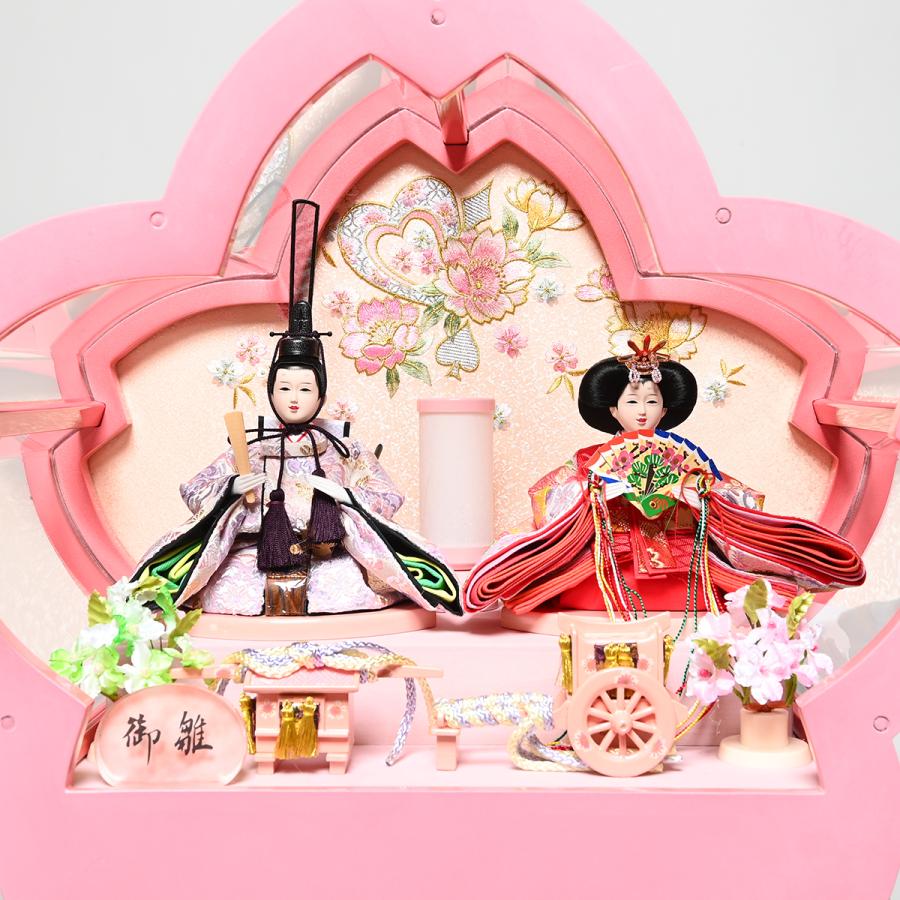 ひなケース SAKURA白桃塗さくら型アクリルケース：伏見屋監修