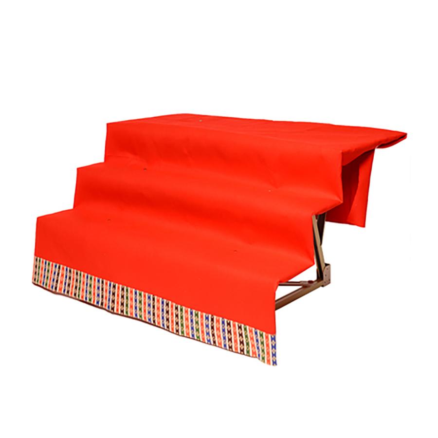 ひな壇7段40号 スチー ル製 ・赤い毛せん ・お道具の一部雛人形 毛氈