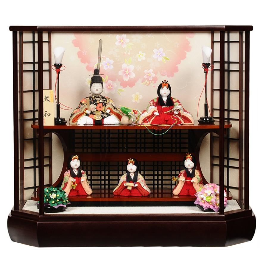 き*ん様 江戸木目込 春日雛 5段雛人形ケース入 オルゴール付き