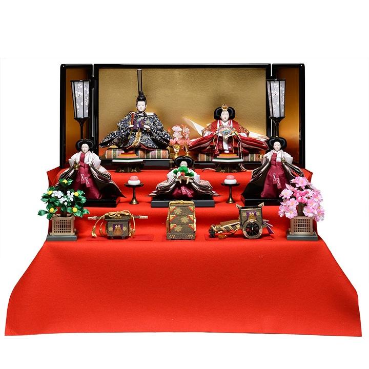 三段飾京三五親王五寸官女：春花雛：伏見屋監修 : 人形の伏見屋 - 通販