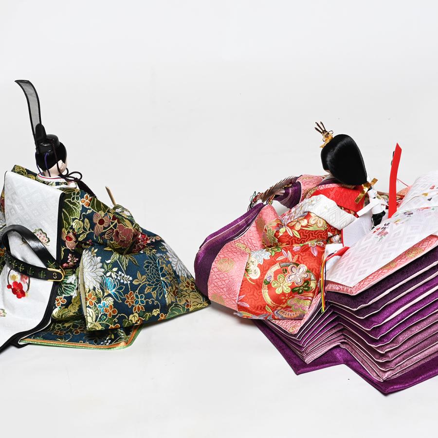 雛人形】【七段飾】七段飾万葉雛緋毛氈段：九番親王三五十三人揃伏見屋