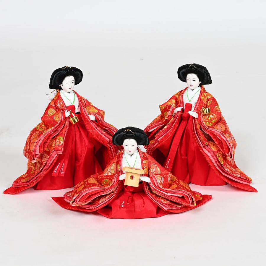 【雛人形】【七段飾】七段飾万葉雛 漆木製段：京風十番親王三五十三人揃 【黒緑】 伏見屋監修【五段飾】【木製雛段】【ひな人形】