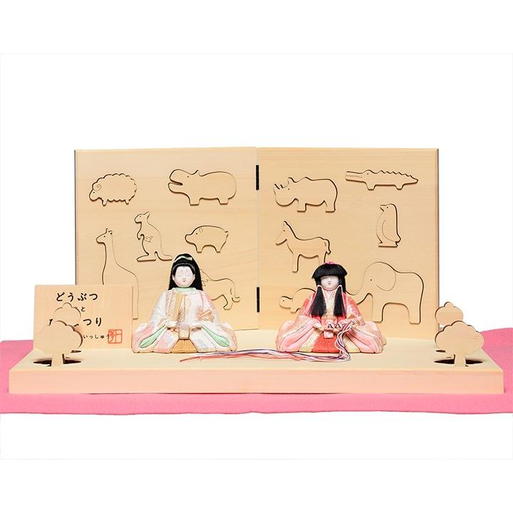 木目込／木目込人形親王飾：どうぶつたちとひなまつり：一秀作