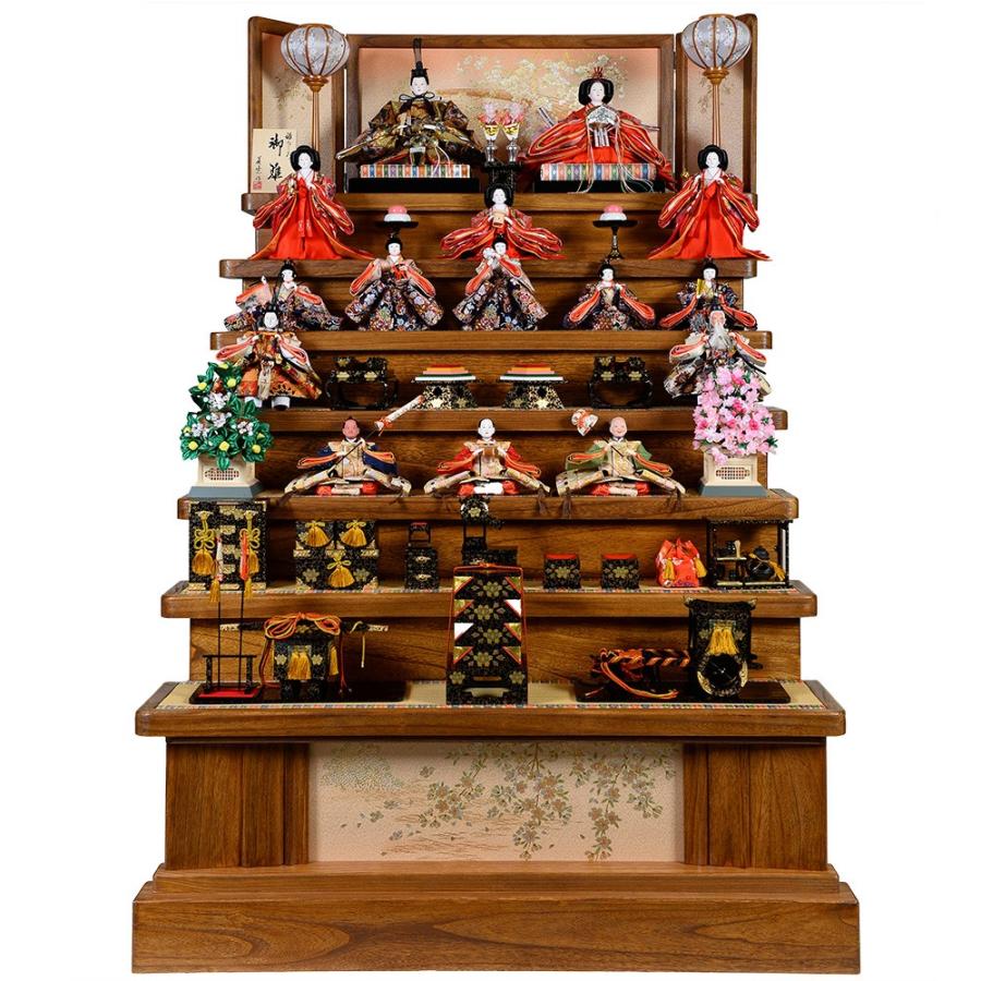 七段飾 王朝塗七段飾：九番親王大三五三人揃 ：伏見屋監修 8HBK4120人形の伏見屋 通販 Yahoo!ショッピング