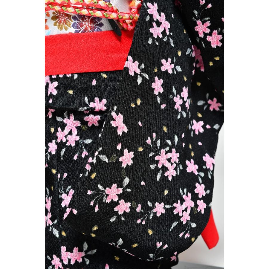 【市松人形】市松人形１２号市松人形：綸子濃紺裂地衣裳(オカッパ)：京華作；ケース入【ひな人形】【浮世人形】 