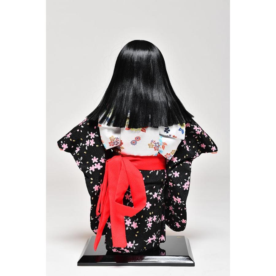 【市松人形】市松人形１２号市松人形：綸子濃紺裂地衣裳(オカッパ)：京華作；ケース入【ひな人形】【浮世人形】 