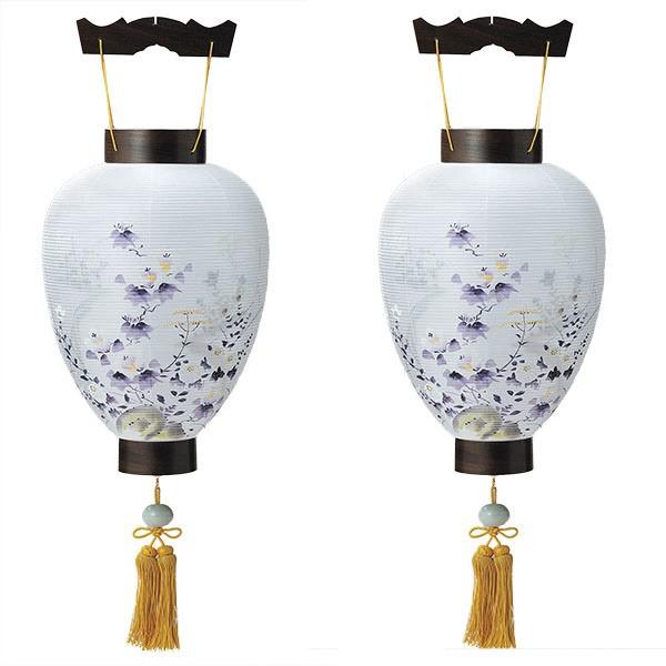 特選岐阜ちょうちん　一対　美品 岐阜提灯「絹二重特選神代けやき」 【80時間】 一対 : 人形の伏見屋