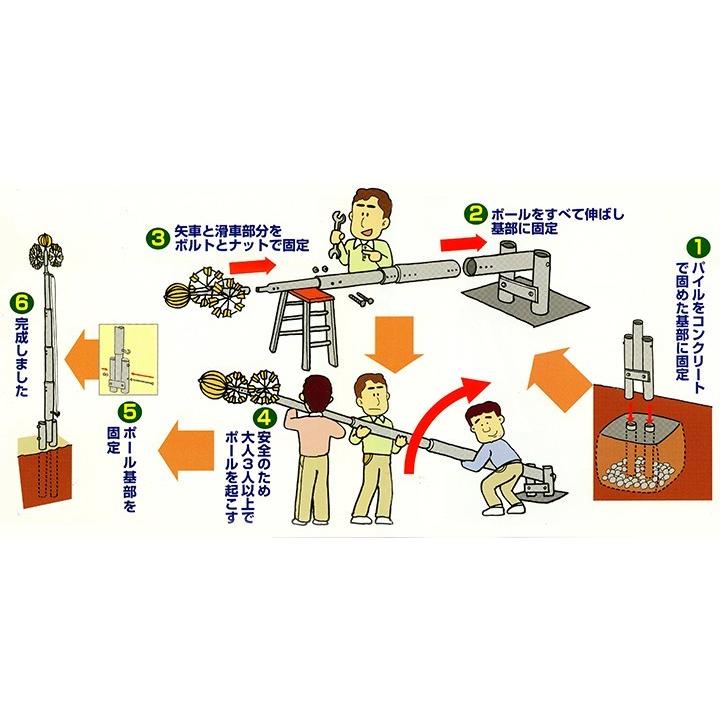 専用ポール各種 6m鯉のぼり用ポール:12号超強力パワー 専用ポール各種 6m鯉のぼり用ポール:12号超強力パワー