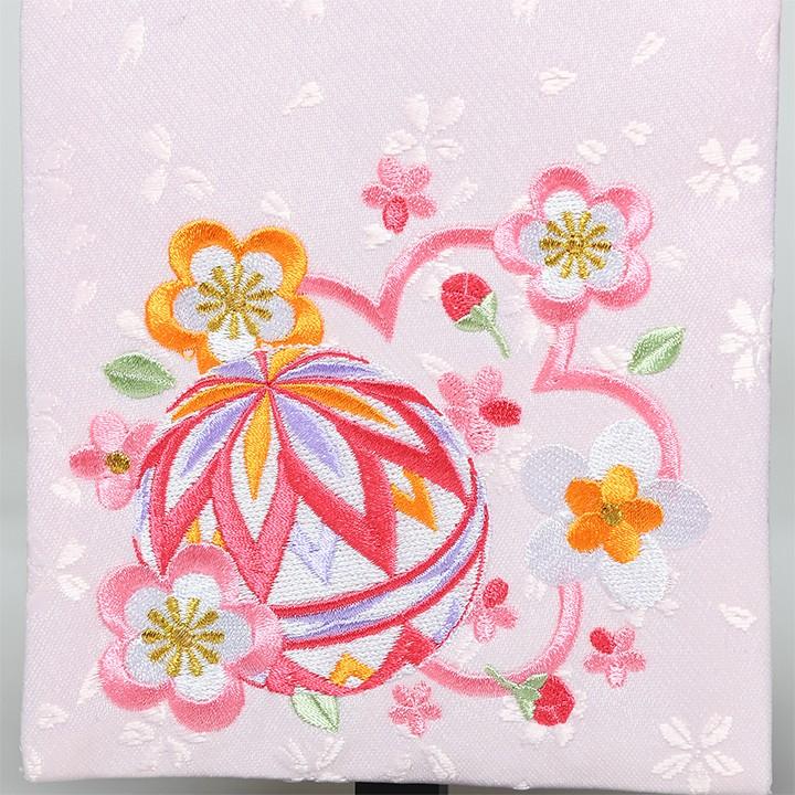 名前旗】【刺繍名旗】薄ピンクまり桜名前旗飾り台セット 小