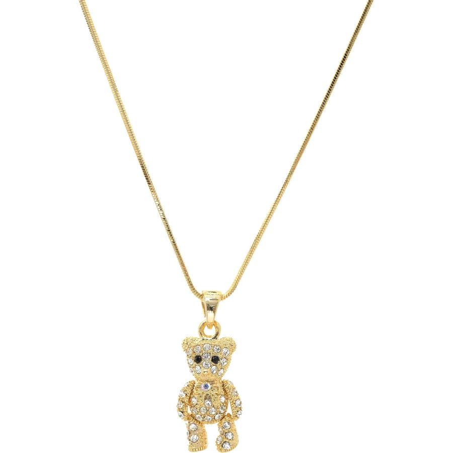 Spinningdaisy抱きしめたくなるクリスタル可動テディベアネックレス　並行輸入品