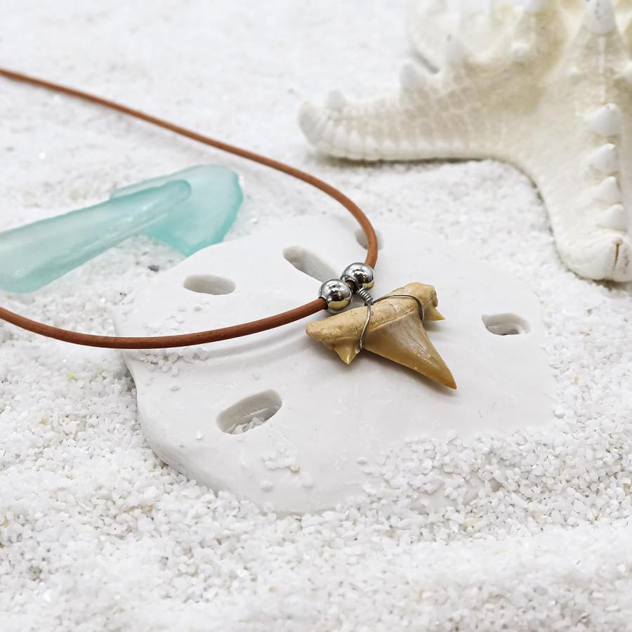 FROG SAC 天然サメの歯ネックレス 男の子用 本物の化石 サメの歯 FROG SAC 天然サメの歯ネックレス 男の子用 本物の化石 サメの歯