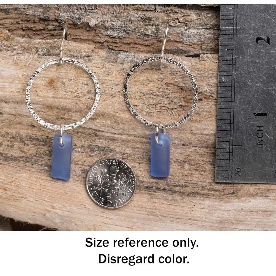 【並行輸入品】Sea Glass Crinkle Earrings (Seafoam) - Sterling Silver Drop Earrings |  | 02