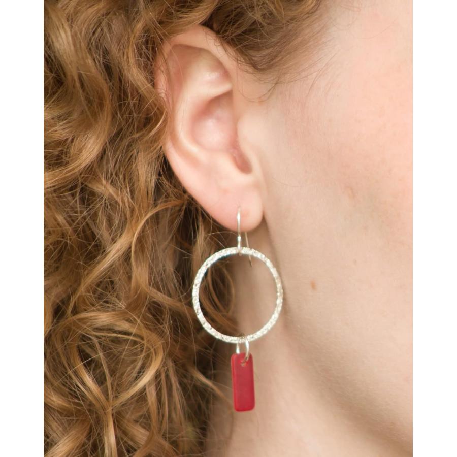 【並行輸入品】Sea Glass Crinkle Earrings (Seafoam) - Sterling Silver Drop Earrings |  | 05