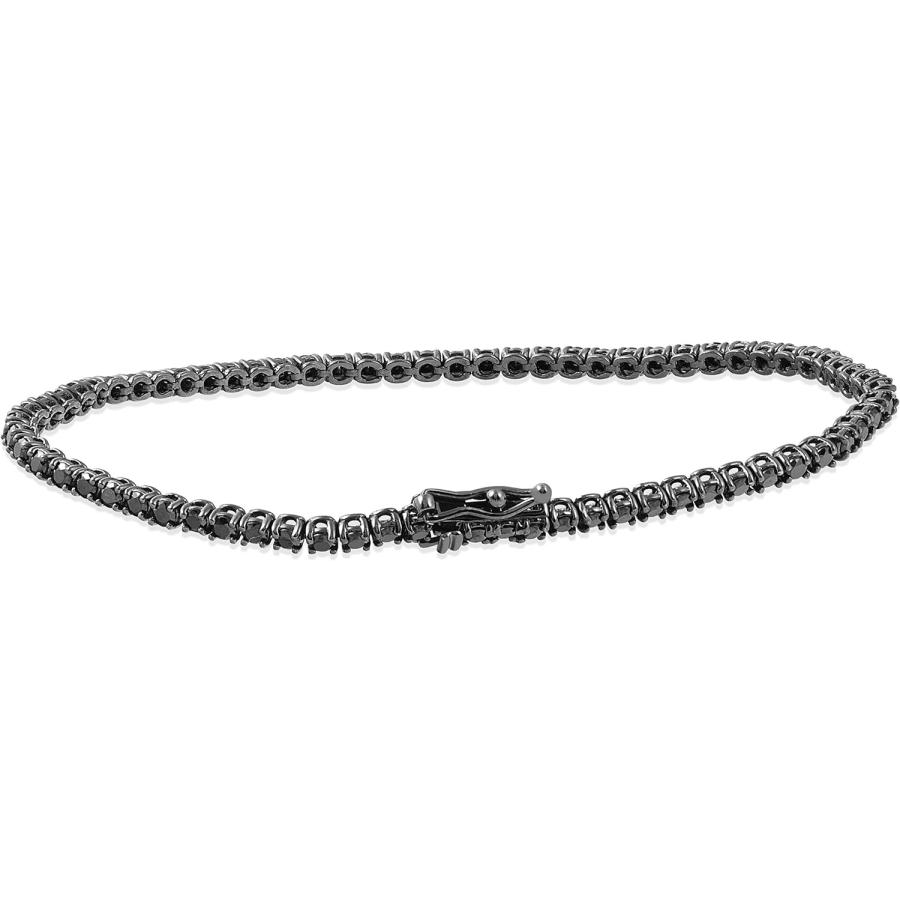 並行輸入品】4ct ブラックダイヤモンド テニスブレスレット 14K