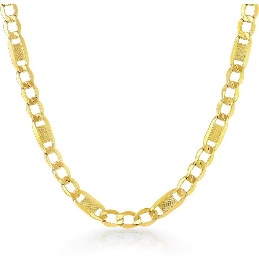 並行輸入品】10 K黄色ゴールド中空バーフィガロチェーンネックレス、5