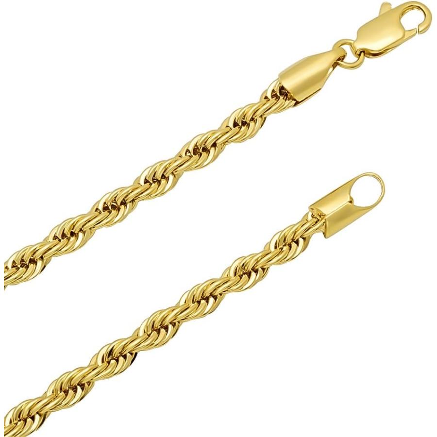 2mm-7mm 14Kゴールドメッキ ツイストフレンチロープチェーン 2mm-7mm 14Kゴールドメッキ ツイストフレンチロープチェーン