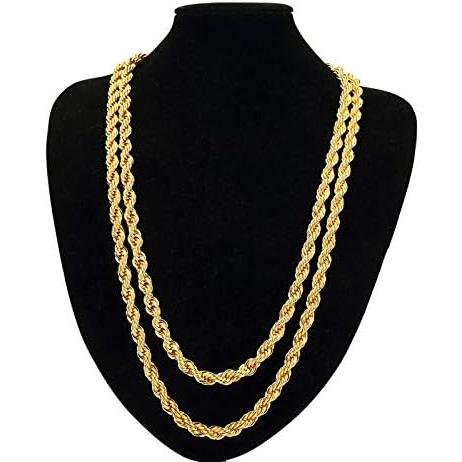 並行輸入品】TUOKAY 18Kゴールドロープチェーンネックレス、偽