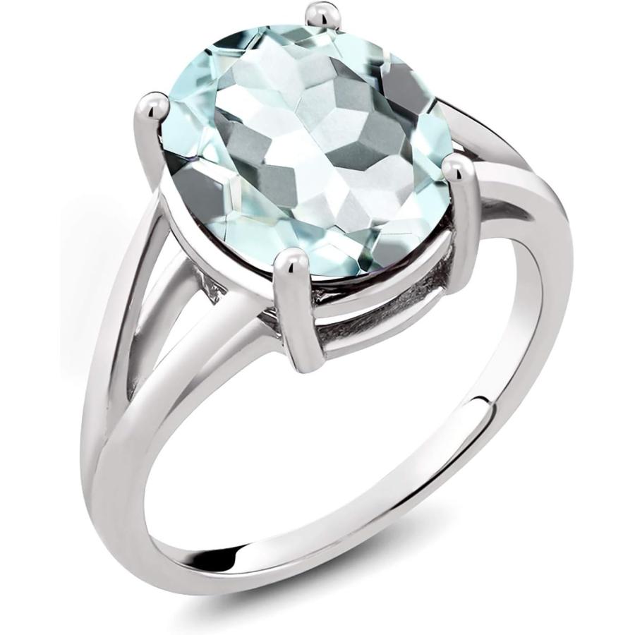 Gem Stone King] 3.08カラット シミュレイテッド アクアマリン リング
