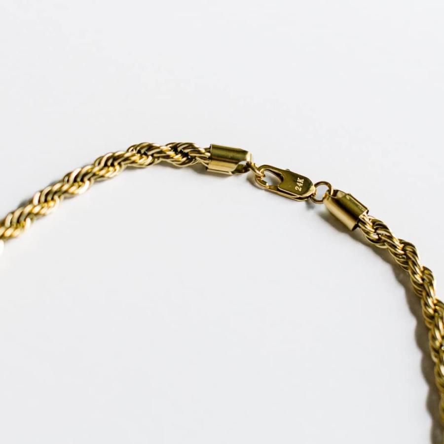 【並行輸入品】Dubai Collections ゴールドチェーンネックレス ロープ ロブスタークラスプ チャンキーダイヤモンド リアルメッキ メンズ |  | 05