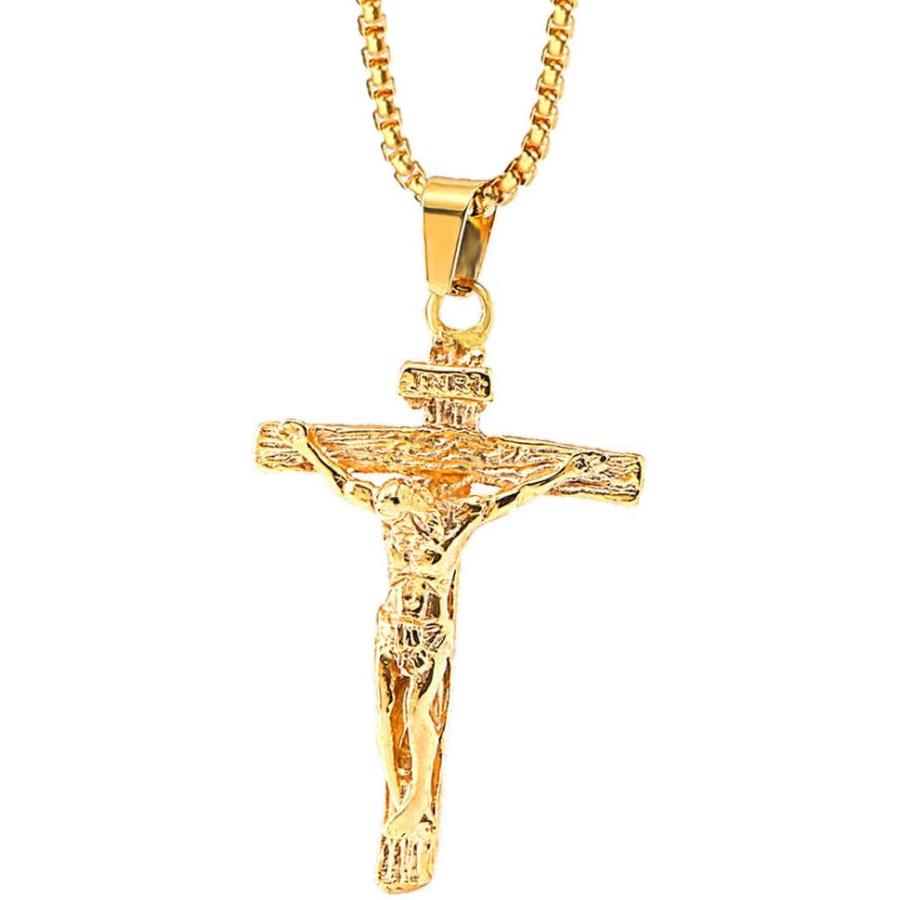 並行輸入品】カトリックのイエス・キリスト十字架 チタン鋼ペンダント