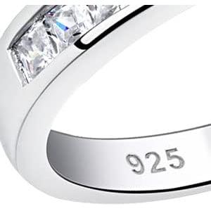 【並行輸入品】Newshe 結婚指輪 エタニティリング レディース キュービックジルコニア プリンセス 925スターリングシルバー サイズ5〜10 ホ |  | 04