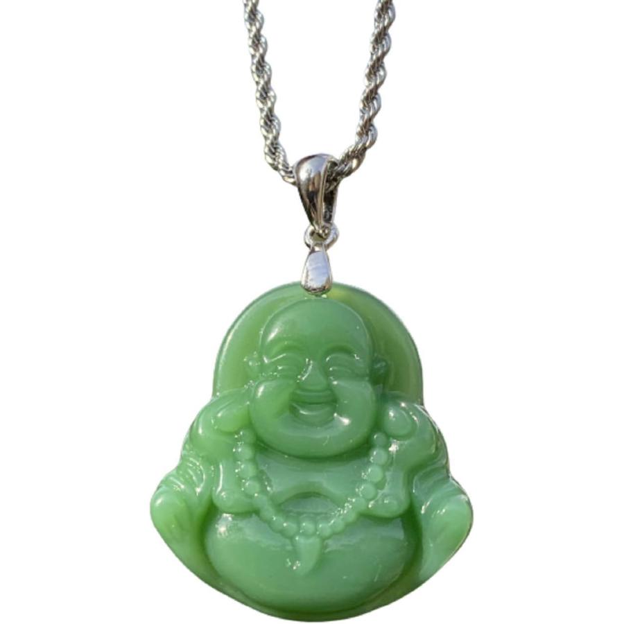 年代不明‼️ネパール産 ブッダ ペンダント 並行輸入品】Shop-iGold メンズ レディース 幸運 幸福 ライトグリーン