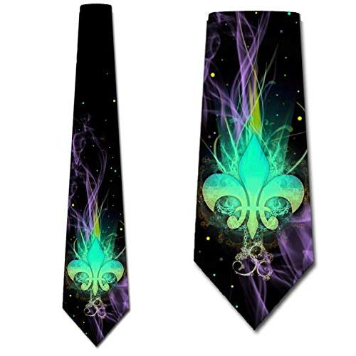 Three Rooker Mardi Gras Ties Mens Fleur de Lis Necktie Black Tie 並行輸入品｜fusion-f｜05