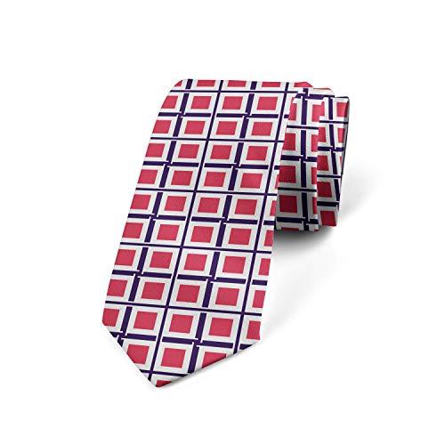 Ambesonne Abstract Necktie, Geometric Squares Motif Asian Ethnic 並行輸入品｜fusion-f｜02