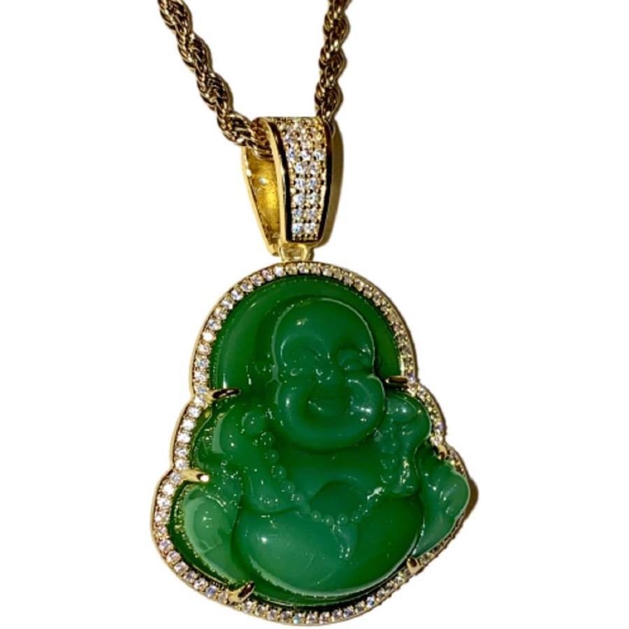 並行輸入品】アイスドラウイングブッダグリーン翡翠ペンダント