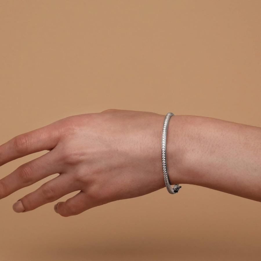 人気ブランド【PAVOI】Classic Bangle Tennisブレスレット Amazon.com: PAVOI 14K Gold Plated 3mm Cubic Zirconia Classic
