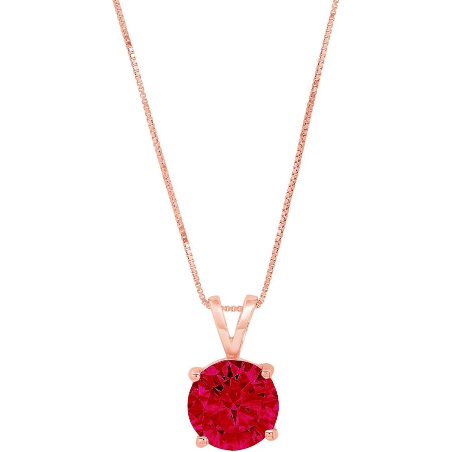 安い直販店 2.95ct Brilliant Round Cut unique Fine jewelry Natural Crimson Deep Red Garnet Gem Ideal VVS1 D Solitaire Pendant Necklace With 18inch Gold Chain b
