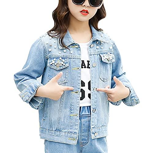 ★決算特価商品★ ASHER FASHION Girls Denim jacket Classic Patterned Embroidered B 並行輸入品
