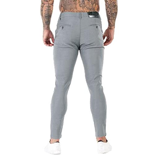 [GINGTTO] (ジンット チノパン メンズ ストレッチ スキニーパンツ チェックパンツ スリム (28, グレー) GING 並行輸入品 |  | 06