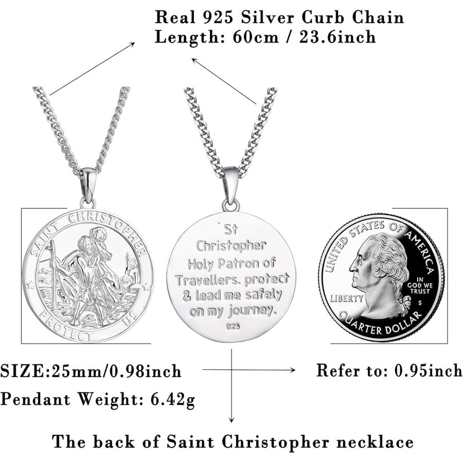 並行輸入品】WIOY 聖クリストファー メダルネックレス 925スターリング