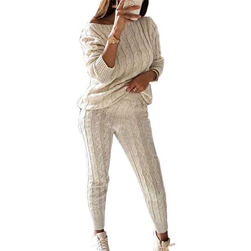 Women's Sweatsuit Long Sleeve Sweater Top and Long Sweatpants 2  並行輸入品 |  | 01