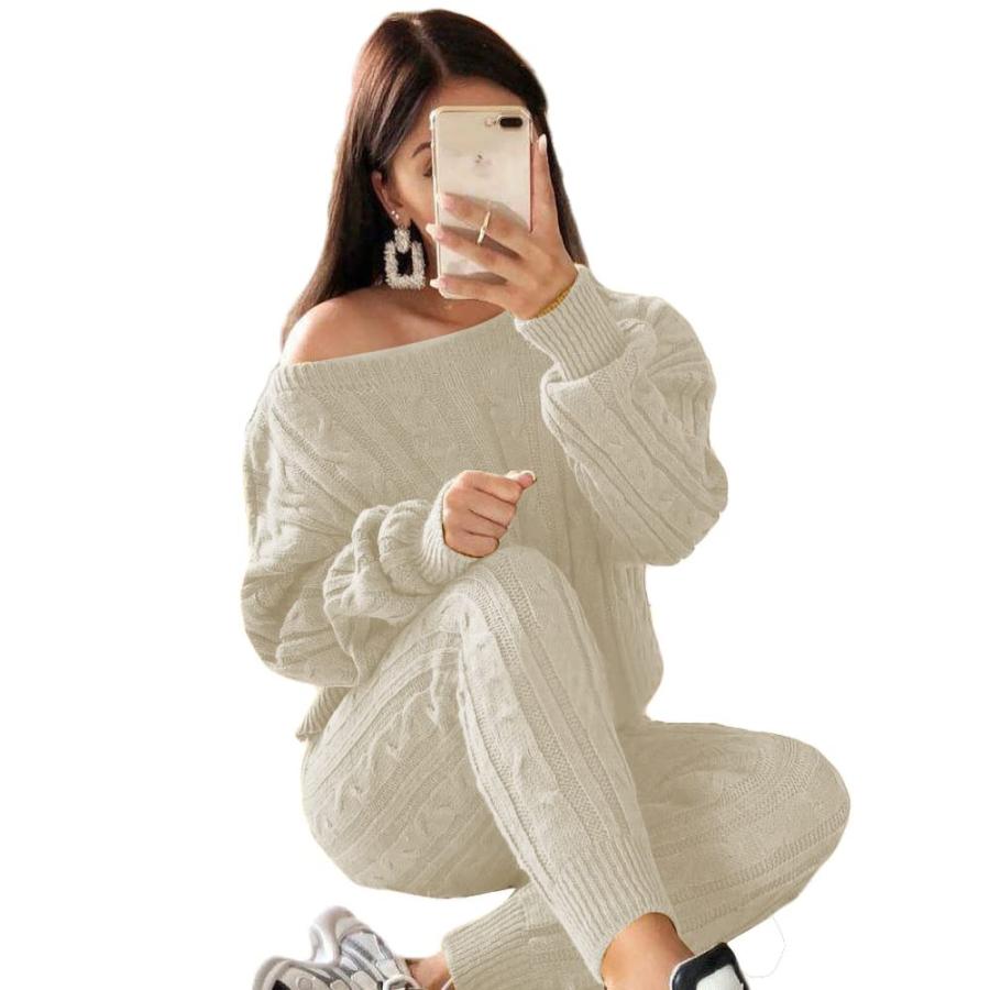 Women's Sweatsuit Long Sleeve Sweater Top and Long Sweatpants 2  並行輸入品 |  | 03