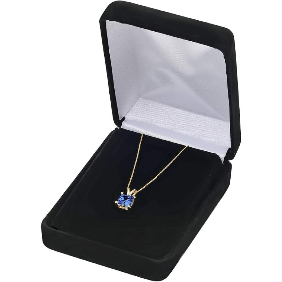 Clara Pucci 1.1 ct Brilliant Princess Cut Stunning Genuine Flawless Simulated Tanzanite Gemstone Solitaire Pendant Necklace With 18inch Gold Chain｜fusion-f｜05
