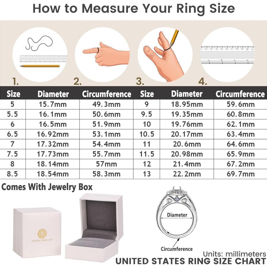 【並行輸入品】Newshe 結婚指輪セット 彼と彼女 レディース メンズ タングステンバンド プリンセス キュービックジルコニア 2.3カラット スタ |  | 06