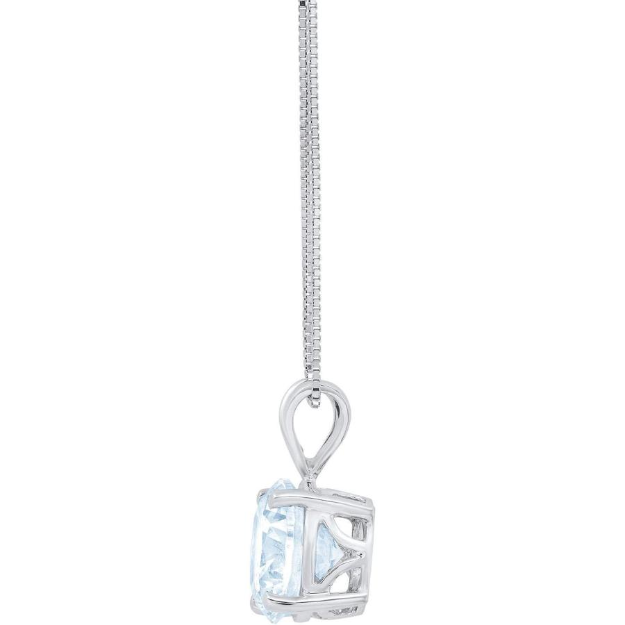 70 1.50 ct Brilliant Round Cut Designer Natural Swiss blue Topaz Ideal VVS1 Solitaire Pendant Necklace With 18inch Gold Chain box Solid 18k White Gold