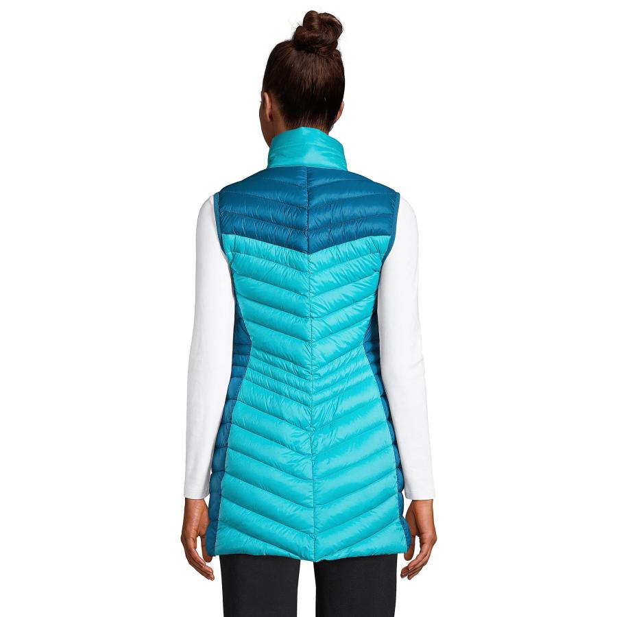 Lands' End Womens UL Packable Down Jacket Aqua Mint Lands' End Womens UL Packable Down Vest Baltic Teal Regular Medi 並行輸入品