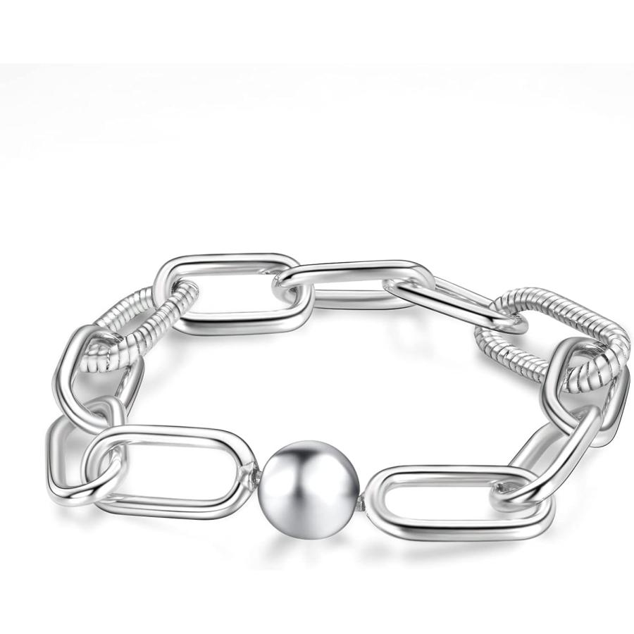 シルバー チャーム付き リンクブレスレット シルバー チャーム付き リンクブレスレット