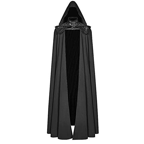 baskuwish Men's Hooded Cloak Halloween Casual Retro Gothic Solid 並行輸入品｜fusion-f｜02