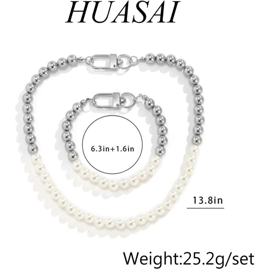 パール ネックレス ブレスレット 並行輸入品】HUASAI パールネックレス メンズ ファッショナブル