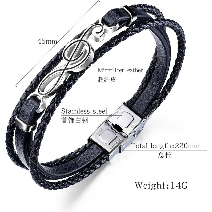 並行輸入品】ステンレススチール リストカフ 音符 ブレスレット パンク