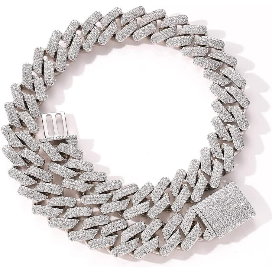 並行輸入品】20mm メンズ アイスアウト キューバ リンク チェーン