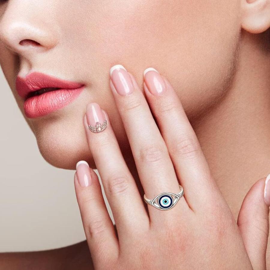 並行輸入品】イービルアイリング スターリングシルバー ブルー